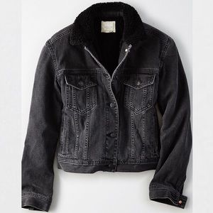 American Eagle Outfitters Denim Sherpa Jacket XXS